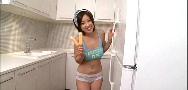  Ayaka Noda japanese idol downblouse blue top